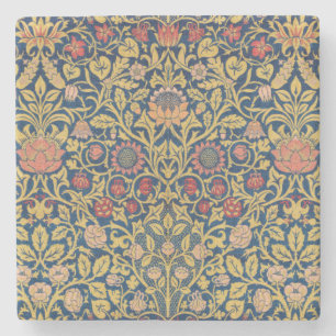 Posavasos De Piedra Violeta Brillante y Columbina (por William Morris)