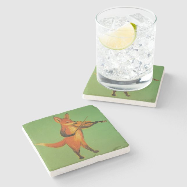 Posavasos De Piedra Violín: Fox (Lateral)