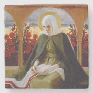 Posavasos De Piedra Virgen María en el Jardín Rosa (Albert Edelfelt)