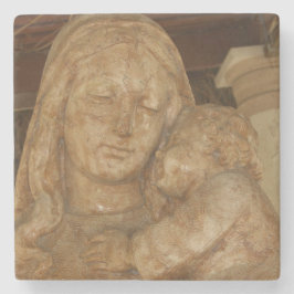 Posavasos De Piedra Virgen María y Niño Jesús
