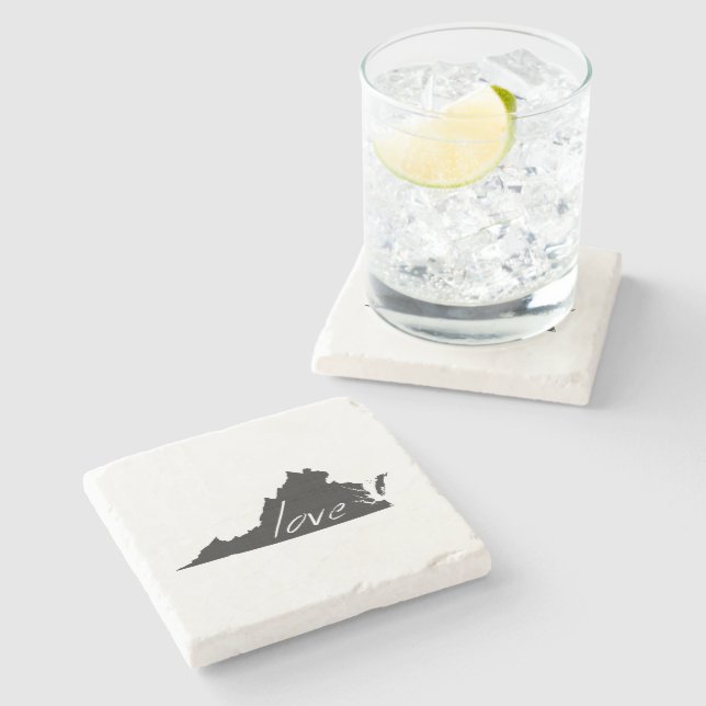 Posavasos De Piedra Virginia Love Virginia Shaped Black Chalkboard (Lateral)