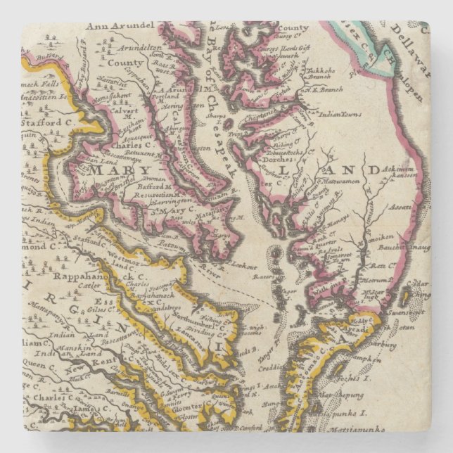 Posavasos De Piedra Virginia y Maryland (Anverso)