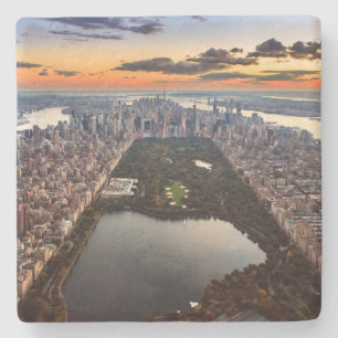 Posavasos De Piedra Vista aérea de Central Park al atardecer