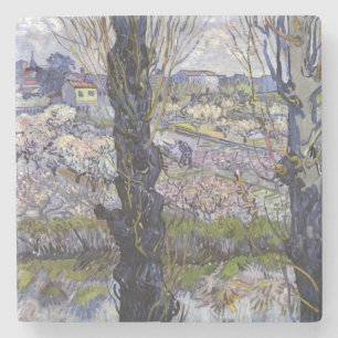 Posavasos De Piedra Vista de Arles de Van Gogh Huertos en Flor Arte