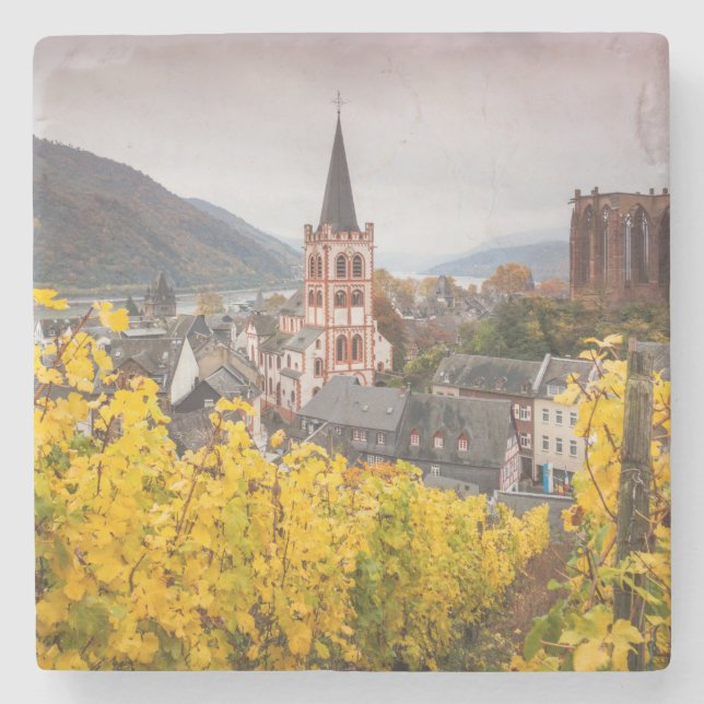 Posavasos De Piedra Vista de ciudad elevada| Alemania (Anverso)