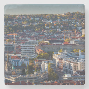 Posavasos De Piedra Vista de ciudad elevada de Stuttgart