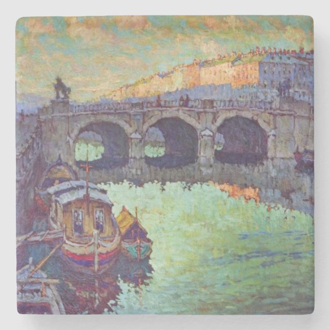 Posavasos De Piedra Vista de San Petersburgo (ciudad rusa) (Anverso)