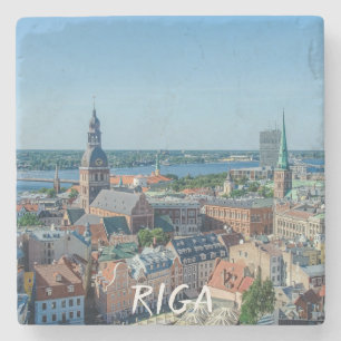Posavasos De Piedra Vista del centro de Riga desde arriba