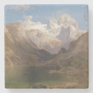 Posavasos De Piedra Vista desde el lago Gosau hasta el Dachstein