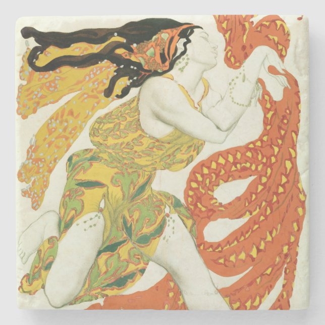 Posavasos De Piedra Vista el diseño para una bacante en "Narciso" 3 (Anverso)