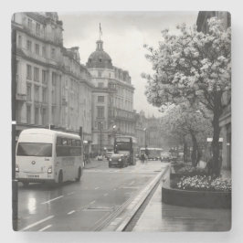 Posavasos De Piedra Vista elegante de la calle