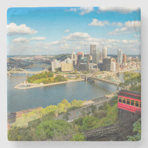 Posavasos De Piedra Vista Incline de Pittsburgh Pennsylvania Duquesne