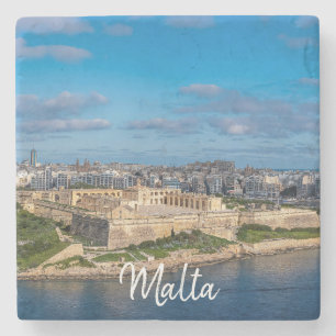 Posavasos De Piedra Vista panorámica de Sliema en Malta