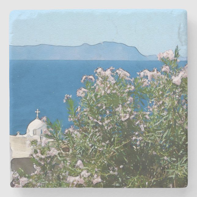 Posavasos De Piedra Vistas al mar (Anverso)