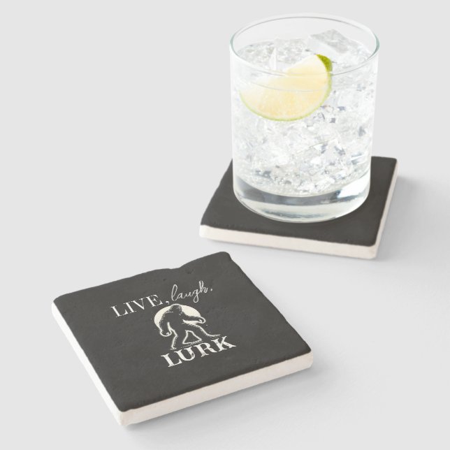 Posavasos De Piedra Vive, ríe, acecha (Lateral)