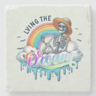 Posavasos De Piedra Viviendo el sueño - Skeleton