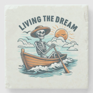 Posavasos De Piedra Viviendo el sueño - Skeleton (2)