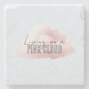 Posavasos De Piedra Viviendo en una nube rosa