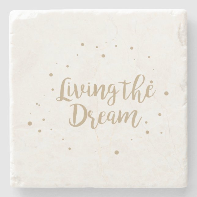 Posavasos De Piedra Viviendo las castañas de piedra de sueños (Anverso)