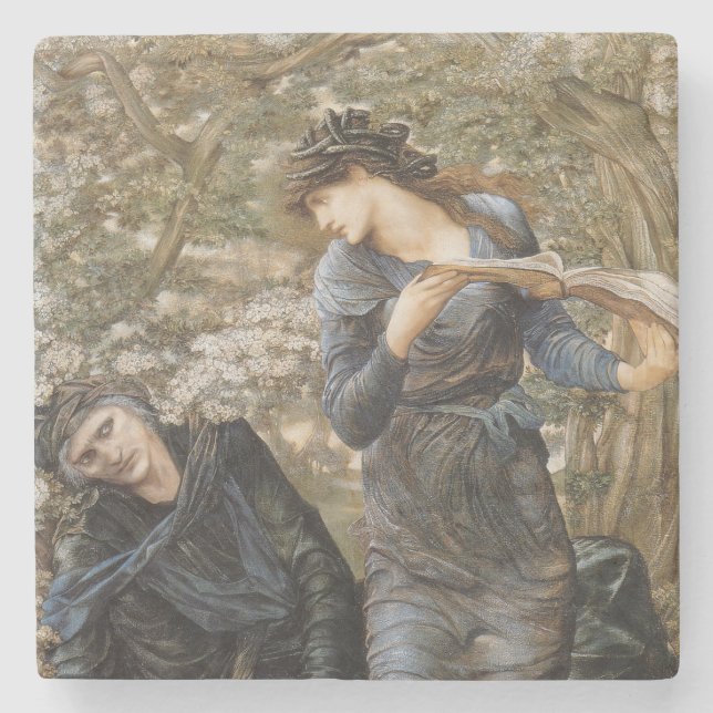 Posavasos De Piedra Vivien's Beguiling of Merlin (Edward Burne-Jones) (Anverso)