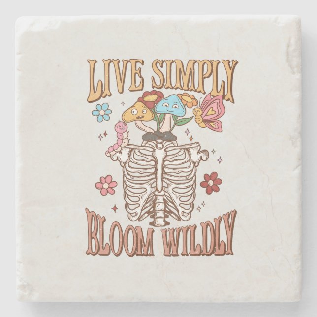 Posavasos De Piedra Vivir simplemente, Bloom Willy (Anverso)