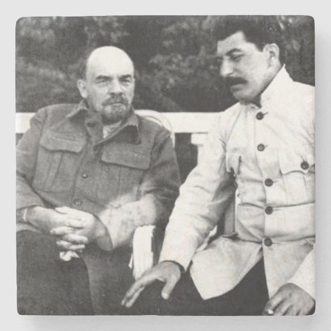 Posavasos De Piedra Vladimir Lenin Y Joseph Stalin (Anverso)