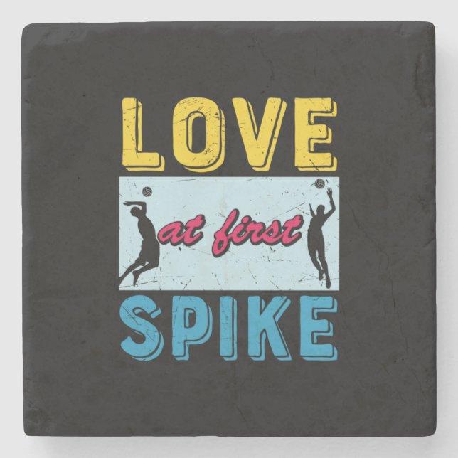 Posavasos De Piedra Voleibol | Amor En First Spike (Anverso)