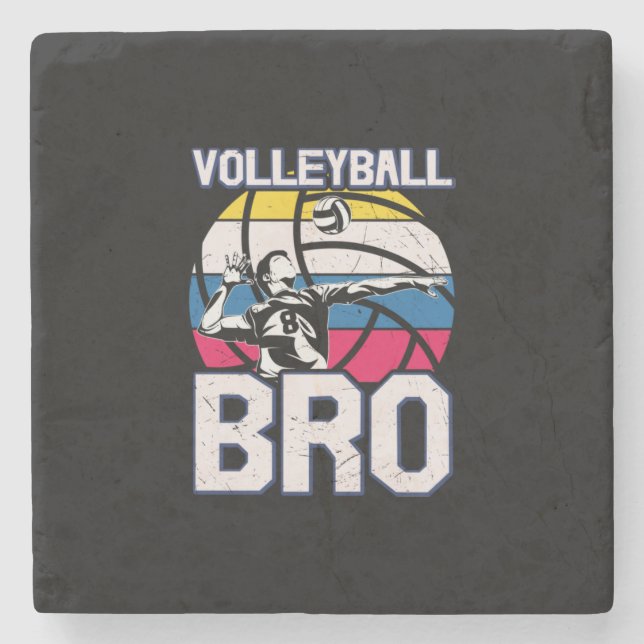 Posavasos De Piedra Voleibol | Voleibol Bro (Anverso)