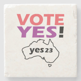 Posavasos De Piedra Vota Sí a la Voz de los Indígenas Australianos