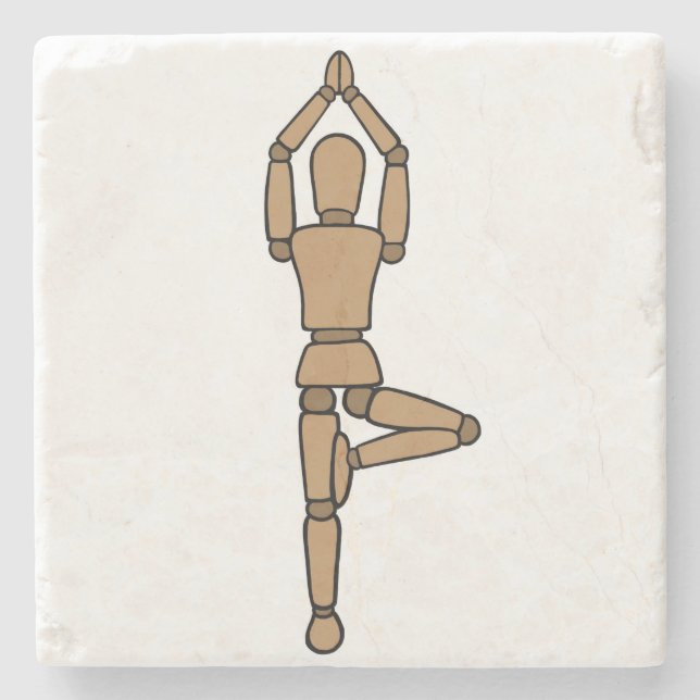 Posavasos De Piedra Vriksasana del práctico de costa (Anverso)