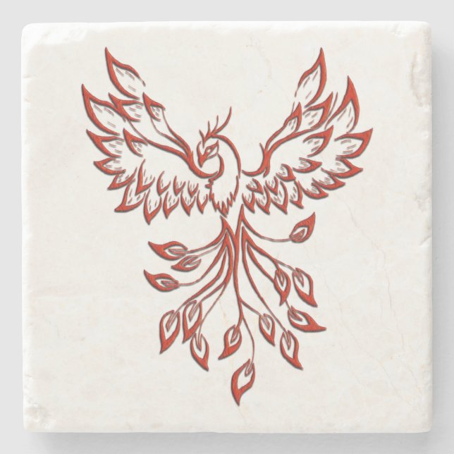 Posavasos De Piedra Vuelo de A Phoenix (Anverso)