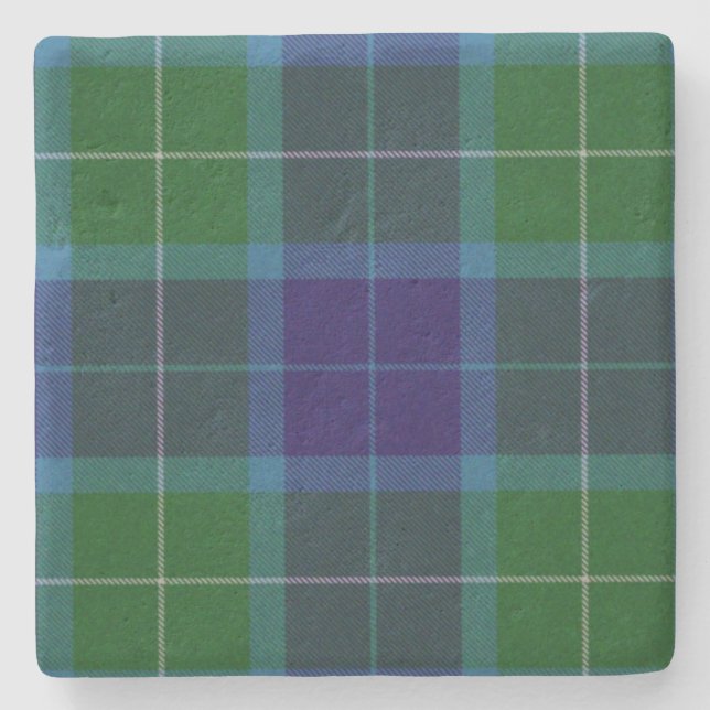 Posavasos De Piedra Wallace Clan Tartan Plaid Stone Coaster (Anverso)