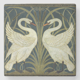 Posavasos De Piedra Walter Crane Swan & Rush e Iris victorianos 
