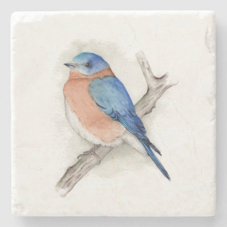 Posavasos De Piedra Watercolor Malé Bluebird Stone Coaster