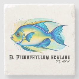 Posavasos De Piedra Watercolor Series: Angelfish