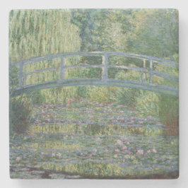 Posavasos De Piedra Waterlilies y el puente japonés