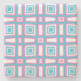 Posavasos De Piedra Waved Square Limestone Coasters