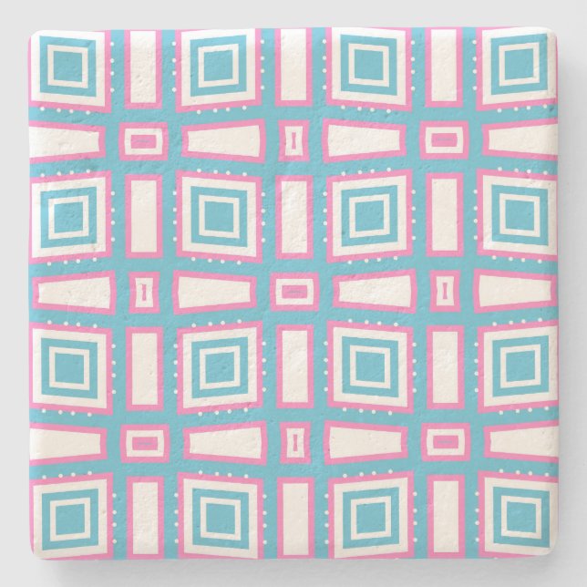 Posavasos De Piedra Waved Square Limestone Coasters (Anverso)