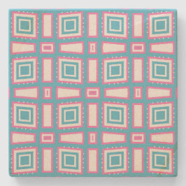 Posavasos De Piedra Wavy Square Sandstone Coasters