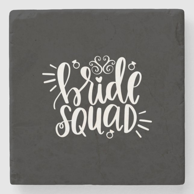 Posavasos De Piedra Wedding Gifts | Bride Squad (Anverso)