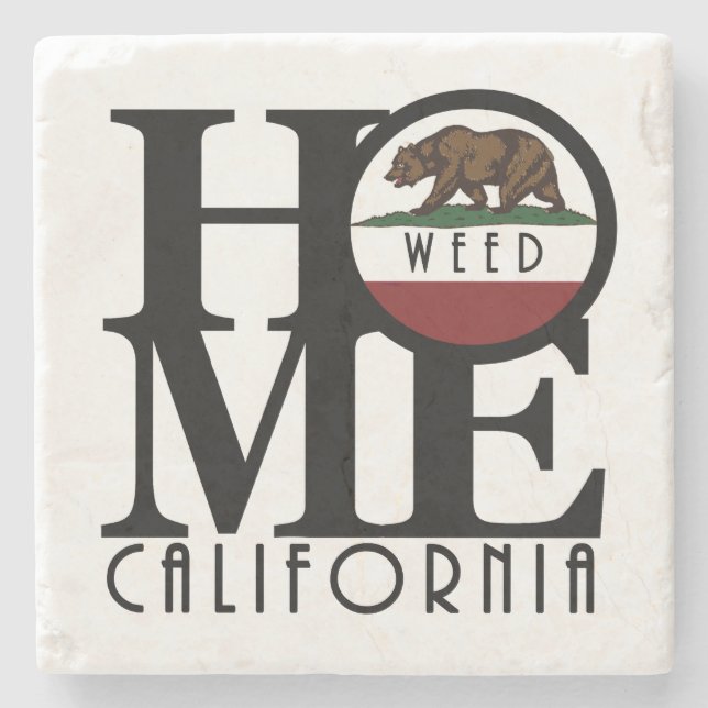 Posavasos De Piedra Weed HOME California (Anverso)