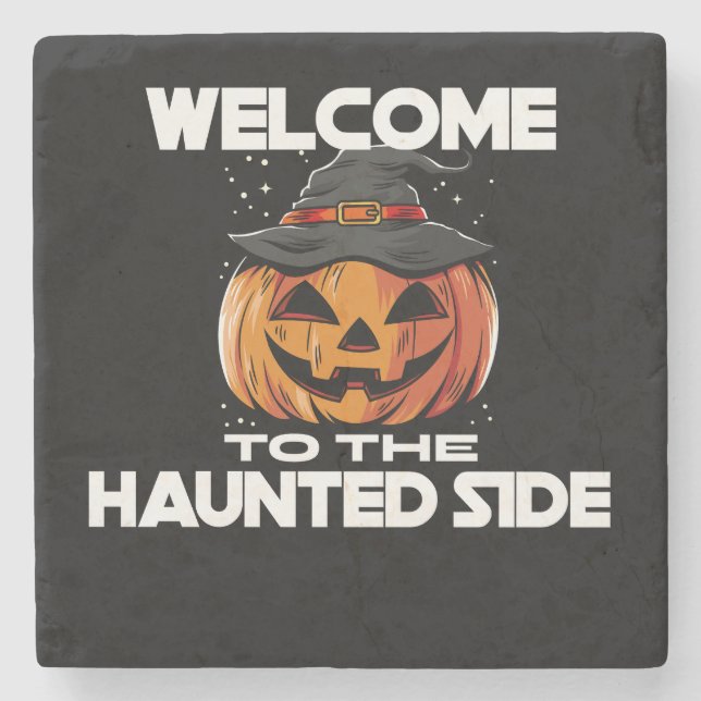 Posavasos De Piedra Welcome To The Haunted Side Marble Coasters (Anverso)