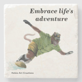 Posavasos De Piedra Werererder Snowboarder Sport Fantasy Stone Coaster