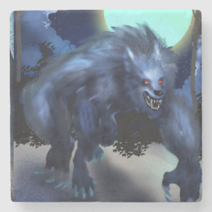 Posavasos De Piedra Werewolf a la luz de la luna