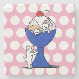 Posavasos De Piedra Westie Ice Cream Social