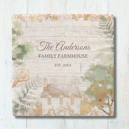 Posavasos De Piedra Whimsical Rustic Country House Family Name