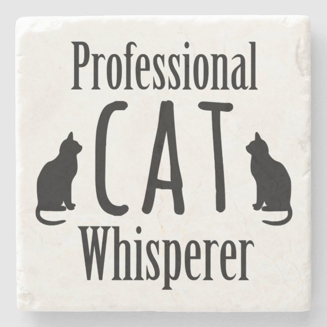 Posavasos De Piedra Whisperer de gato profesional (Anverso)