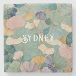 Posavasos De Piedra Whispering Pastel Gingko