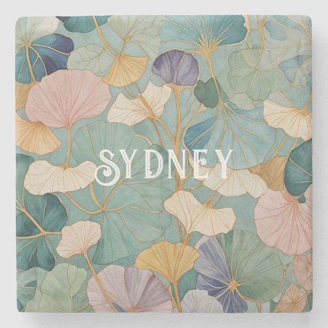 Posavasos De Piedra Whispering Pastel Gingko (Anverso)