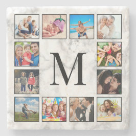 Posavasos De Piedra White Marble Stone Pattern